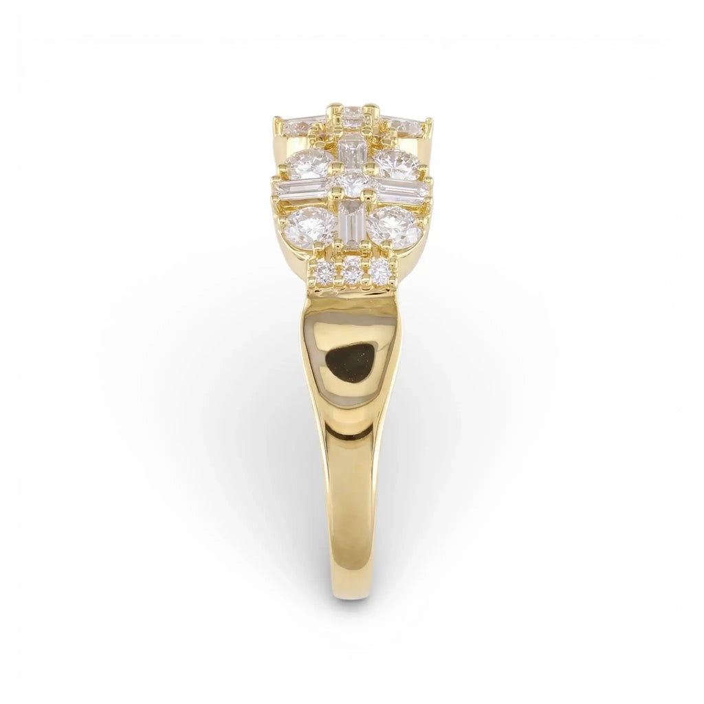 14K Yellow Gold Baguette & Round Diamond Anniversary Band