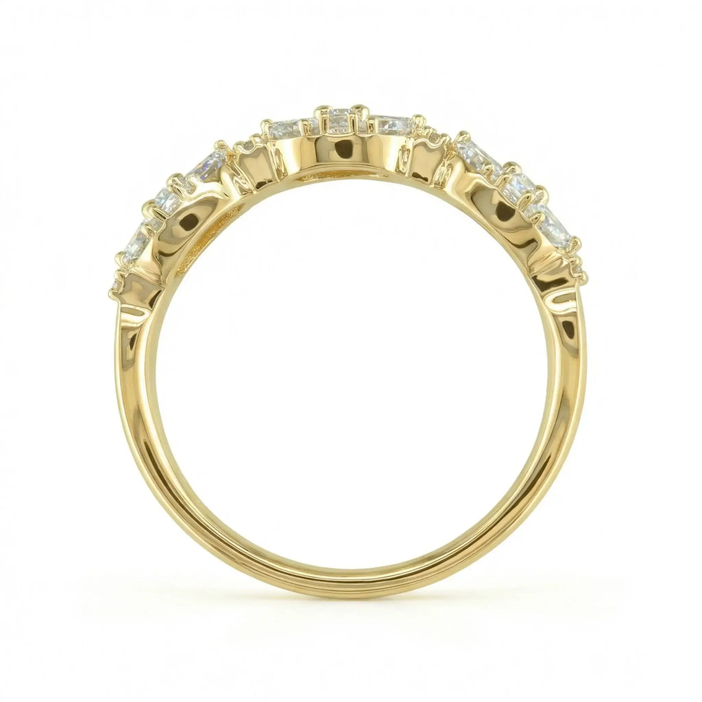 14K Yellow Gold Baguette & Round Diamond Anniversary Band