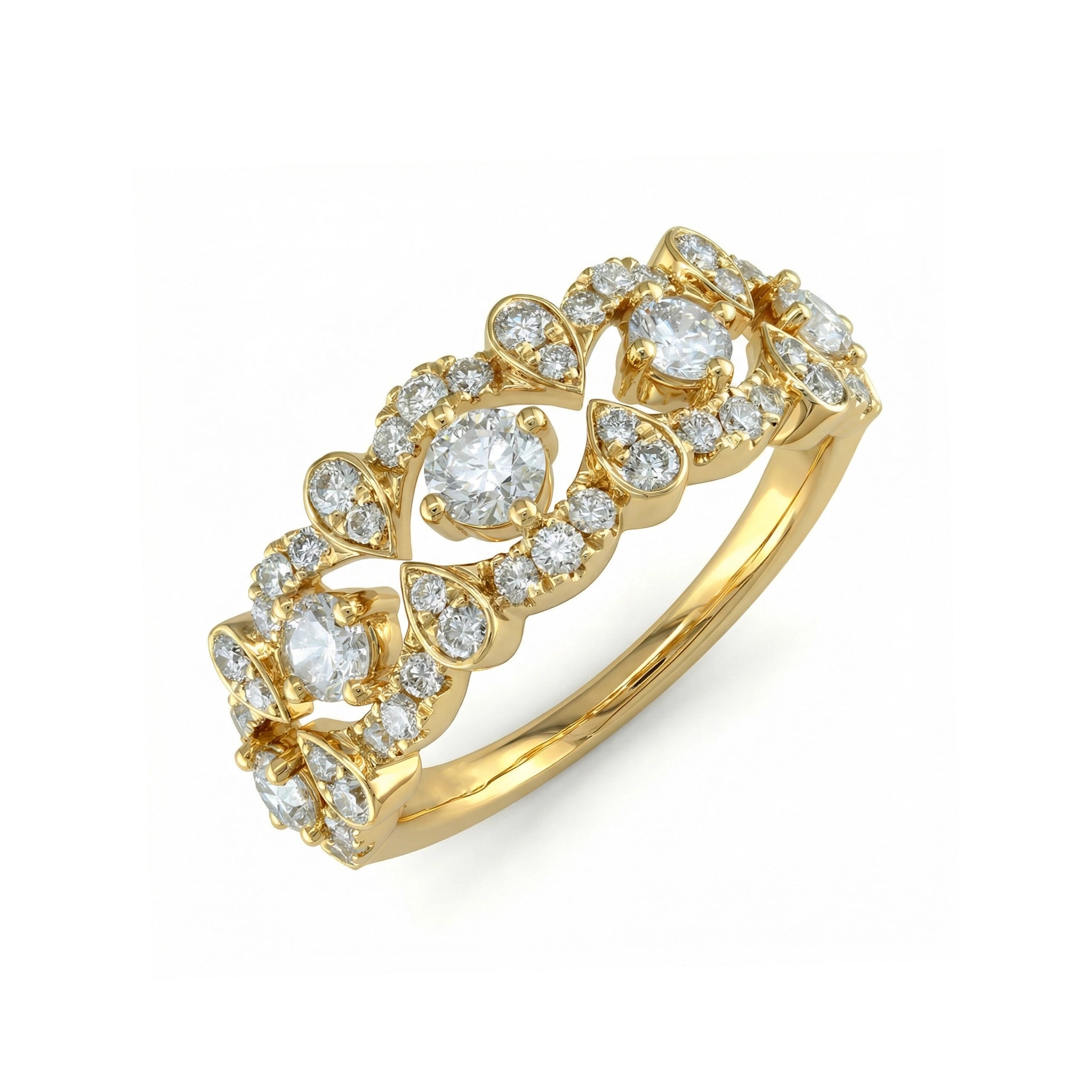 BeBling 14K Yellow Gold Diamond Anniversary Band - Side View
