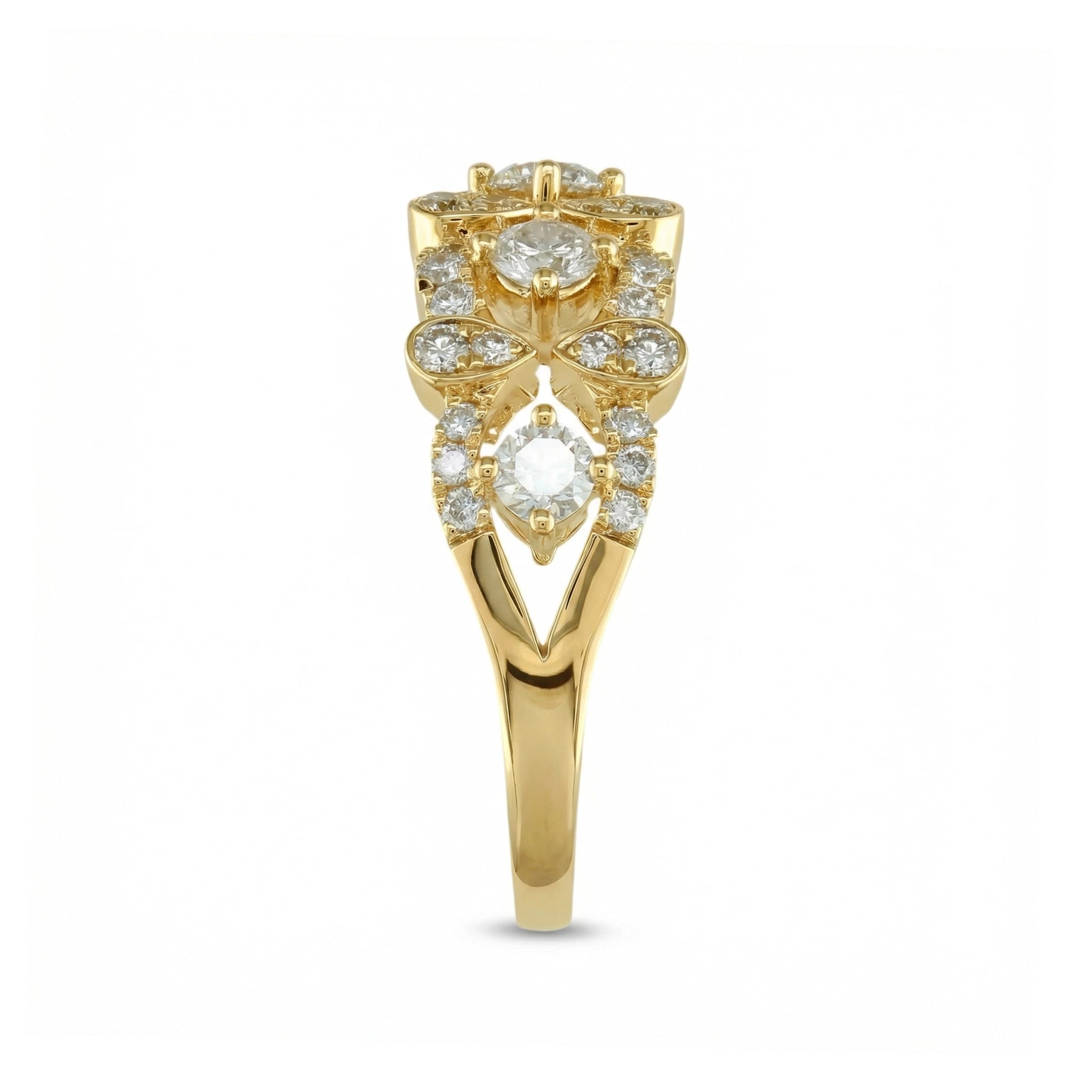 BeBling 14K Yellow Gold Diamond Anniversary Band - Side View
