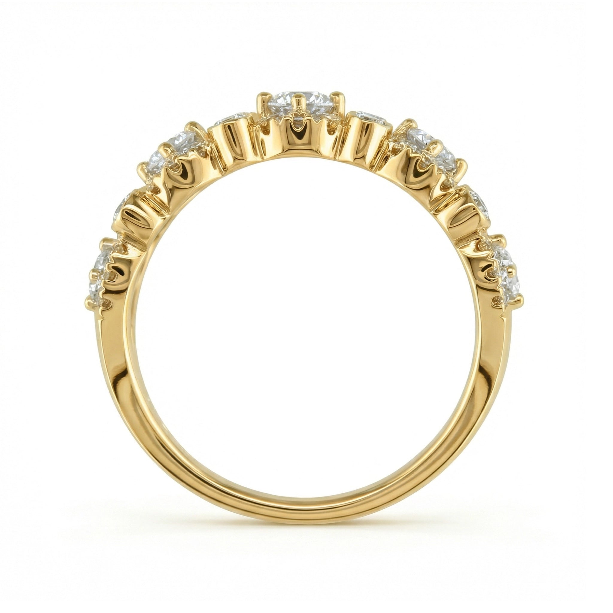 BeBling 14K Yellow Gold Diamond Anniversary Band - Side View