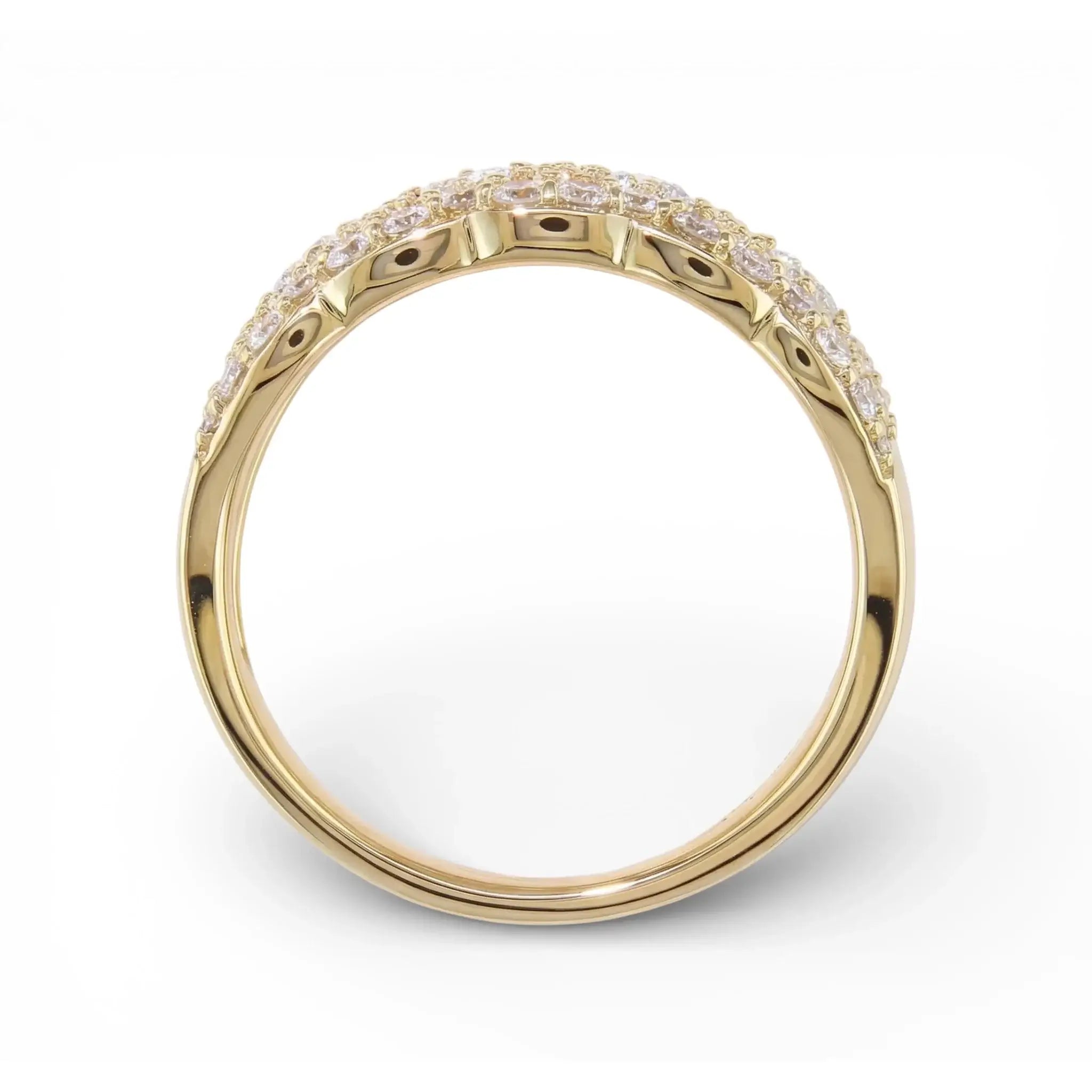 14K Yellow Gold Baguette Diamond Anniversary Band - Band Side View