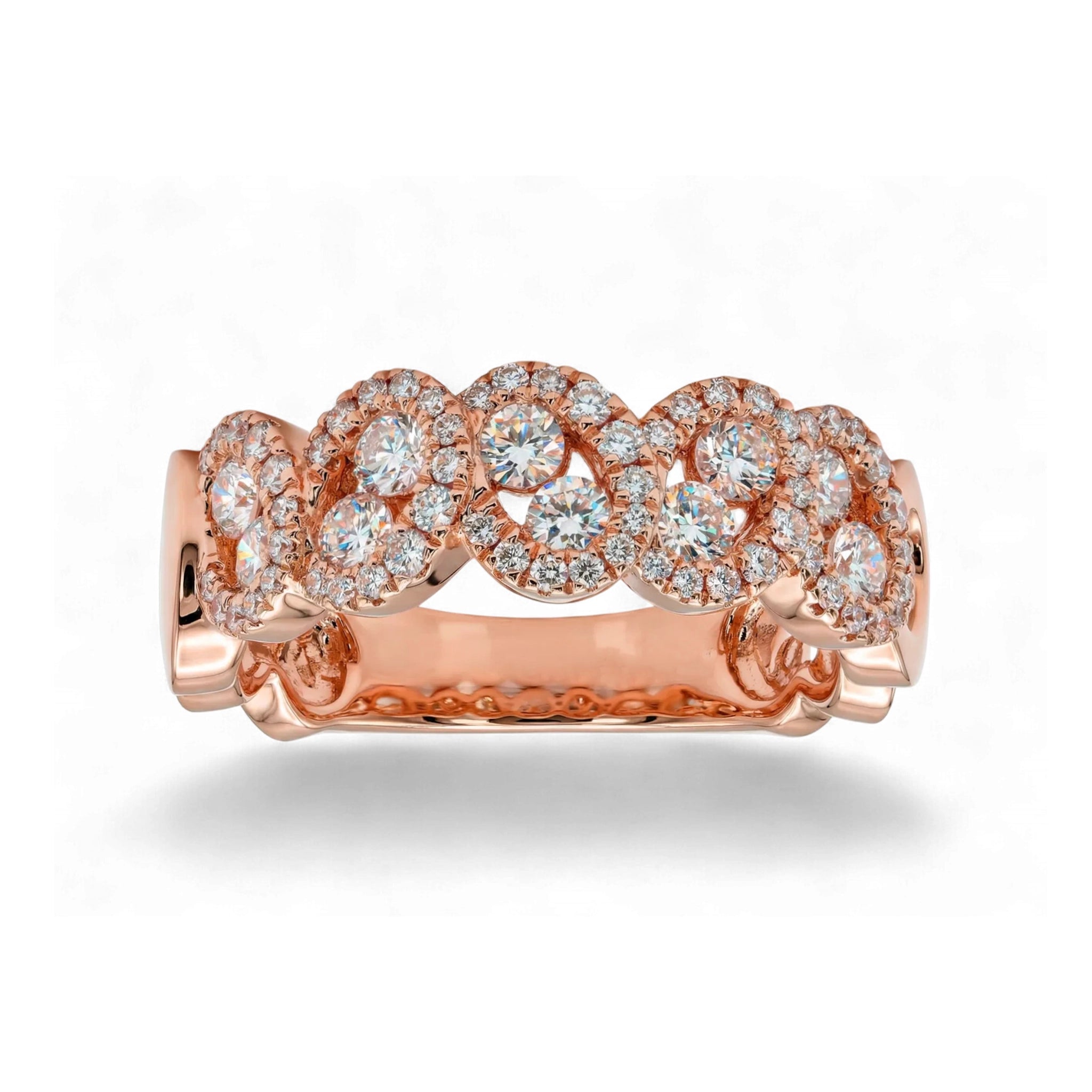 BeBling 14K Yellow Gold Woven Diamond Statement Ring - Rose Gold
