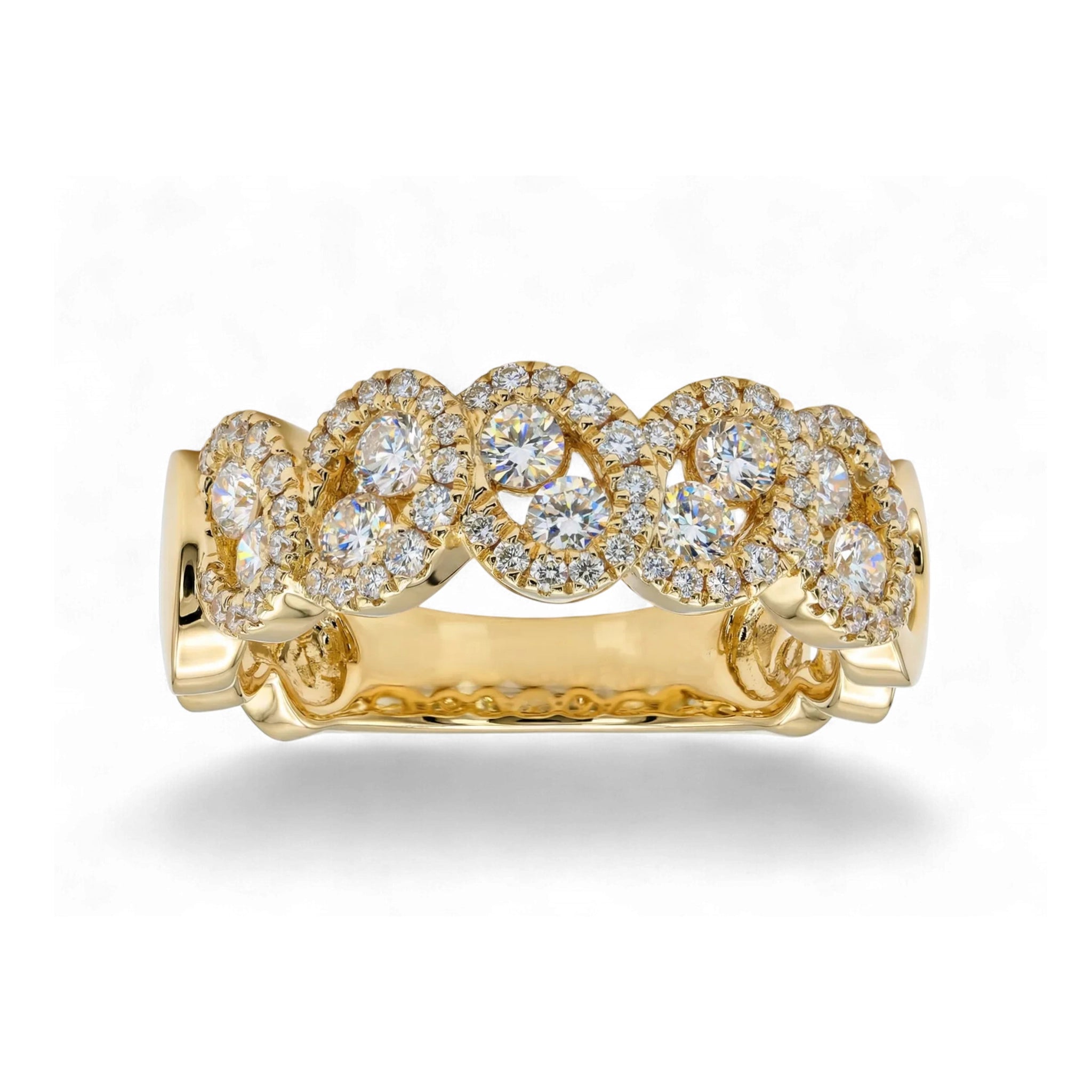 BeBling 14K Yellow Gold Woven Diamond Statement Ring