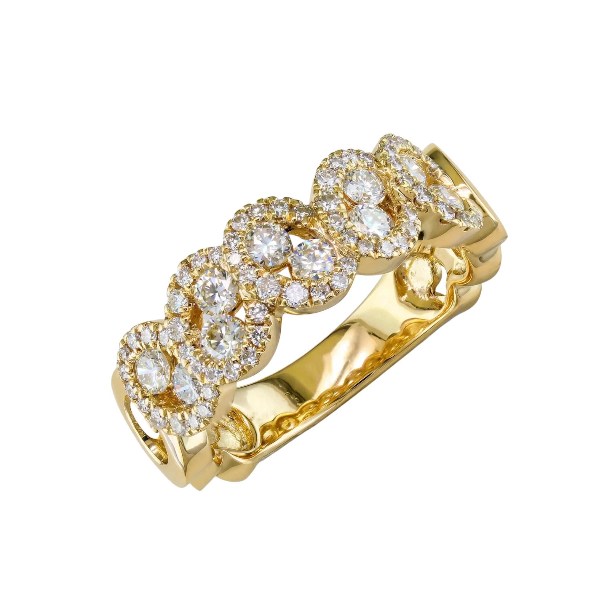 BeBling 14K Yellow Gold Woven Diamond Statement Ring