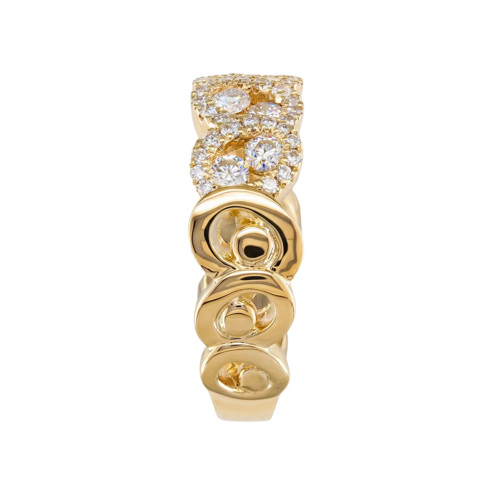 BeBling 14K Yellow Gold Woven Diamond Statement Ring