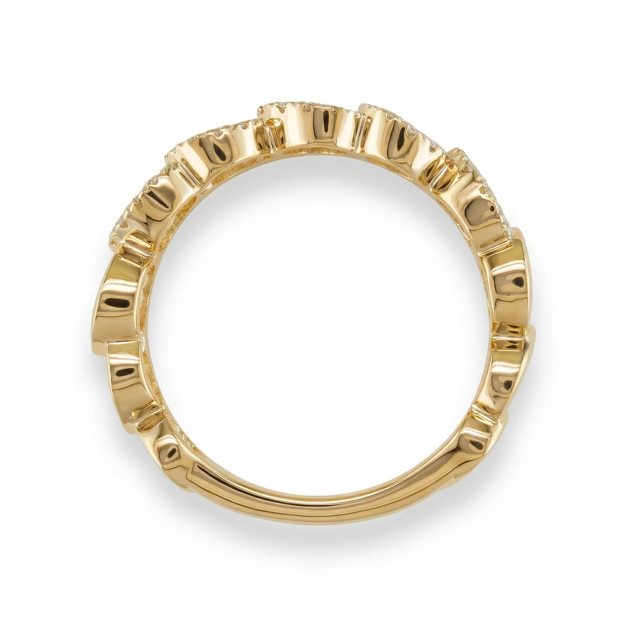 BeBling 14K Yellow Gold Woven Diamond Statement Ring