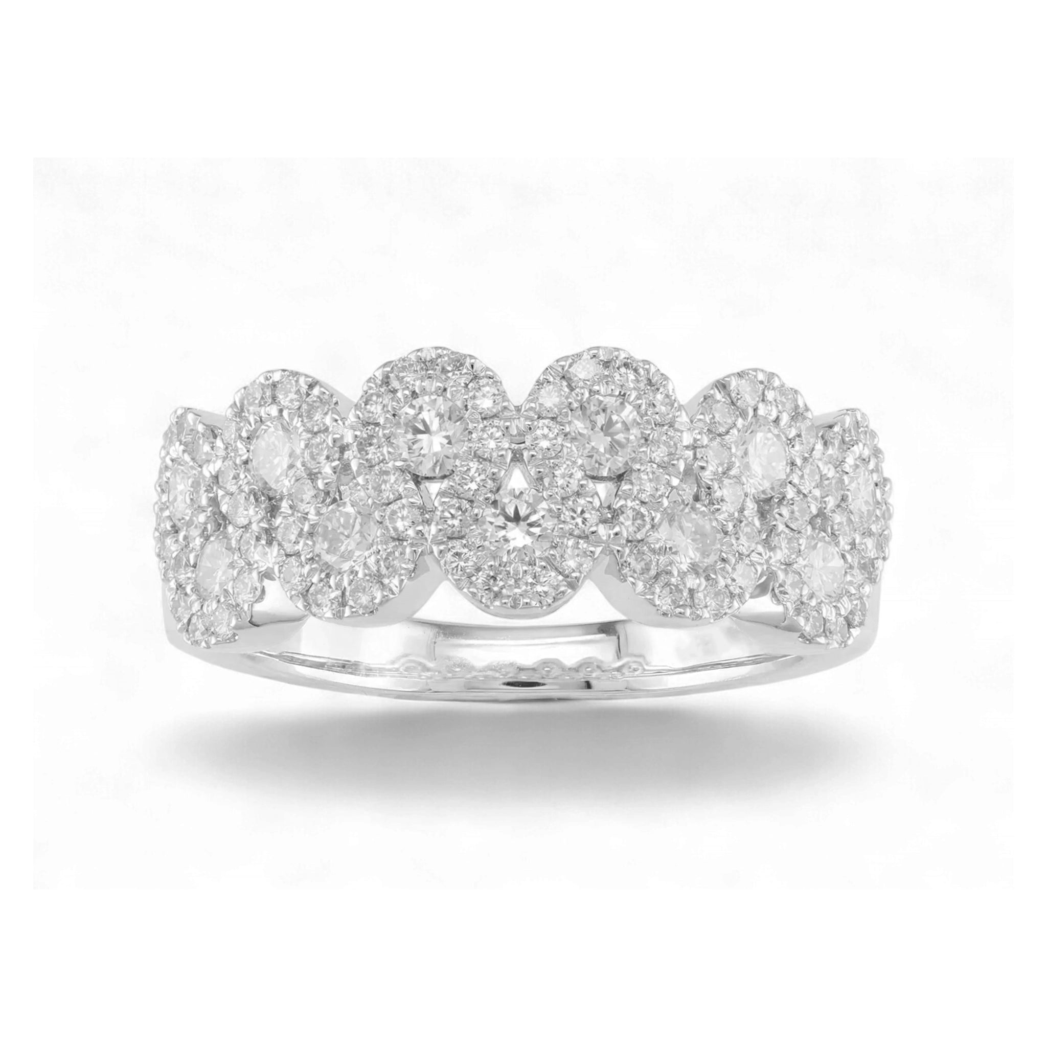 BeBling 14K Yellow Gold Interlocking Diamond Band - White Gold