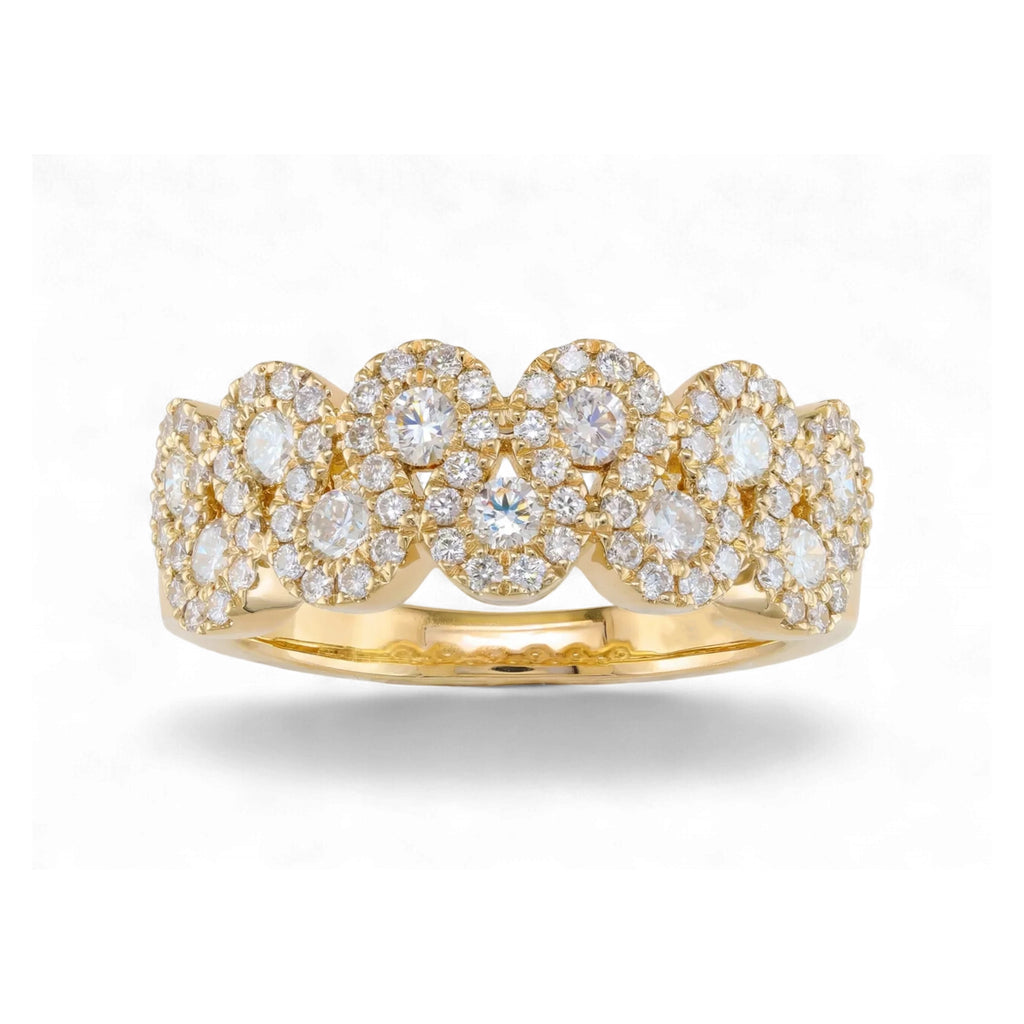 BeBling 14K Yellow Gold Interlocking Diamond Band