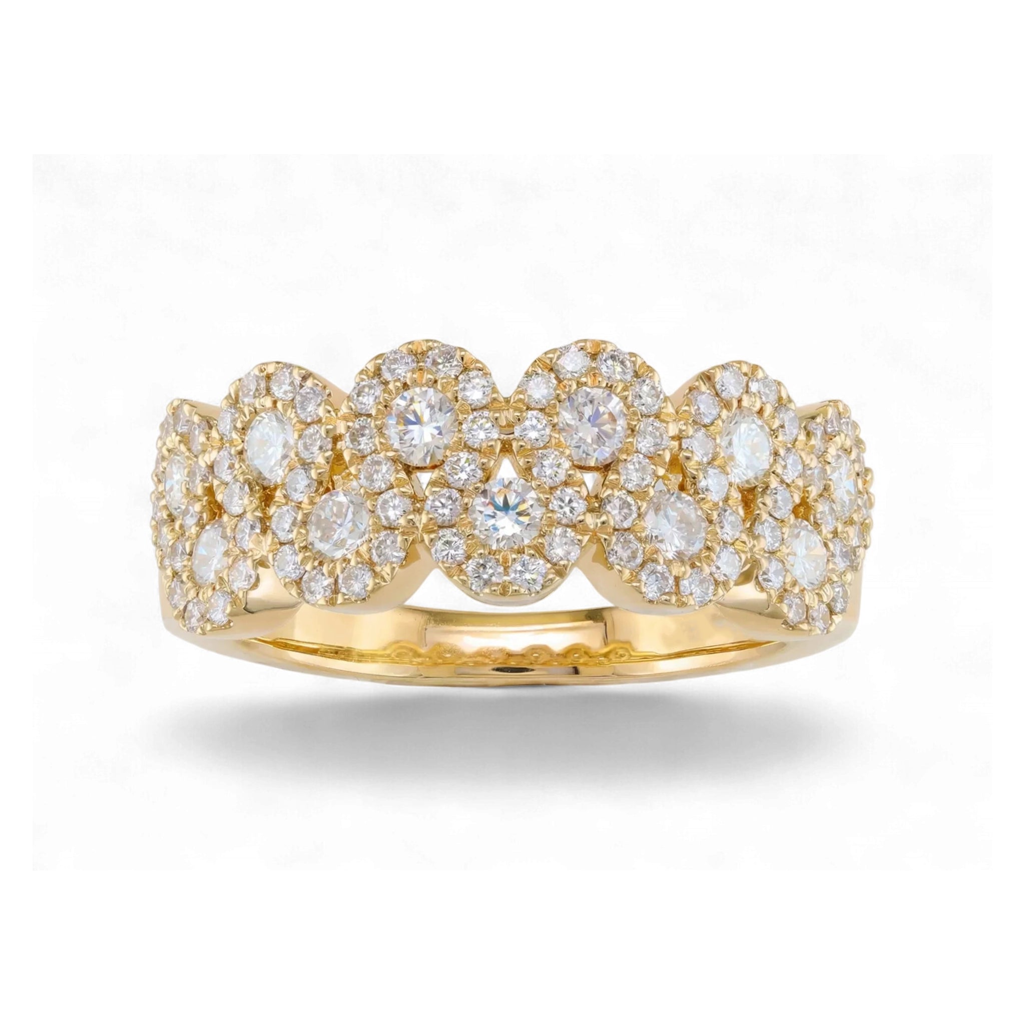 BeBling 14K Yellow Gold Interlocking Diamond Band