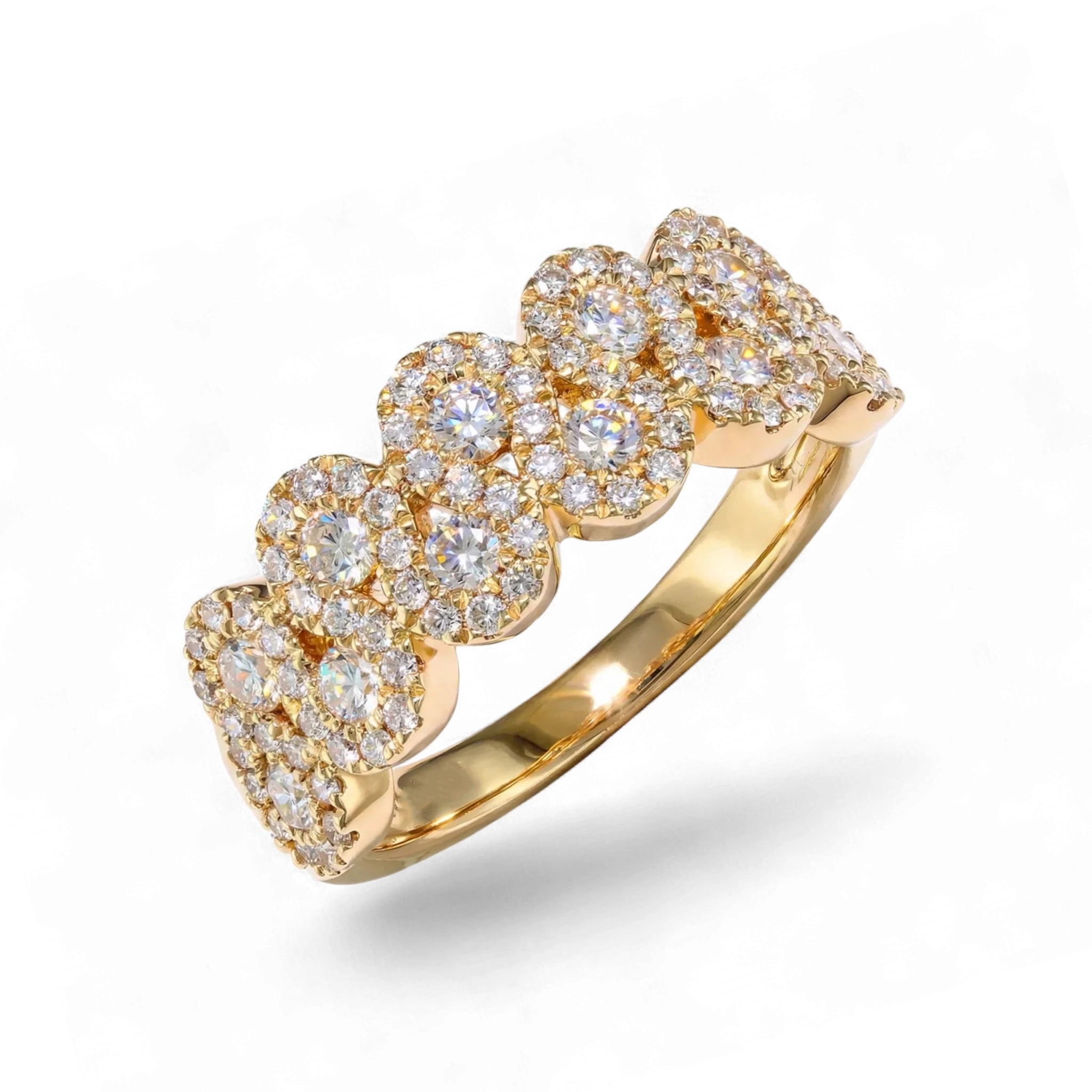BeBling 14K Yellow Gold Interlocking Diamond Band