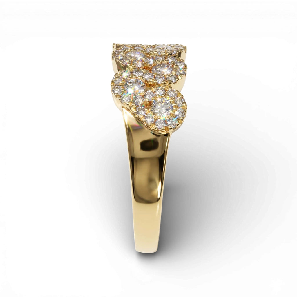 BeBling 14K Yellow Gold Interlocking Diamond Band