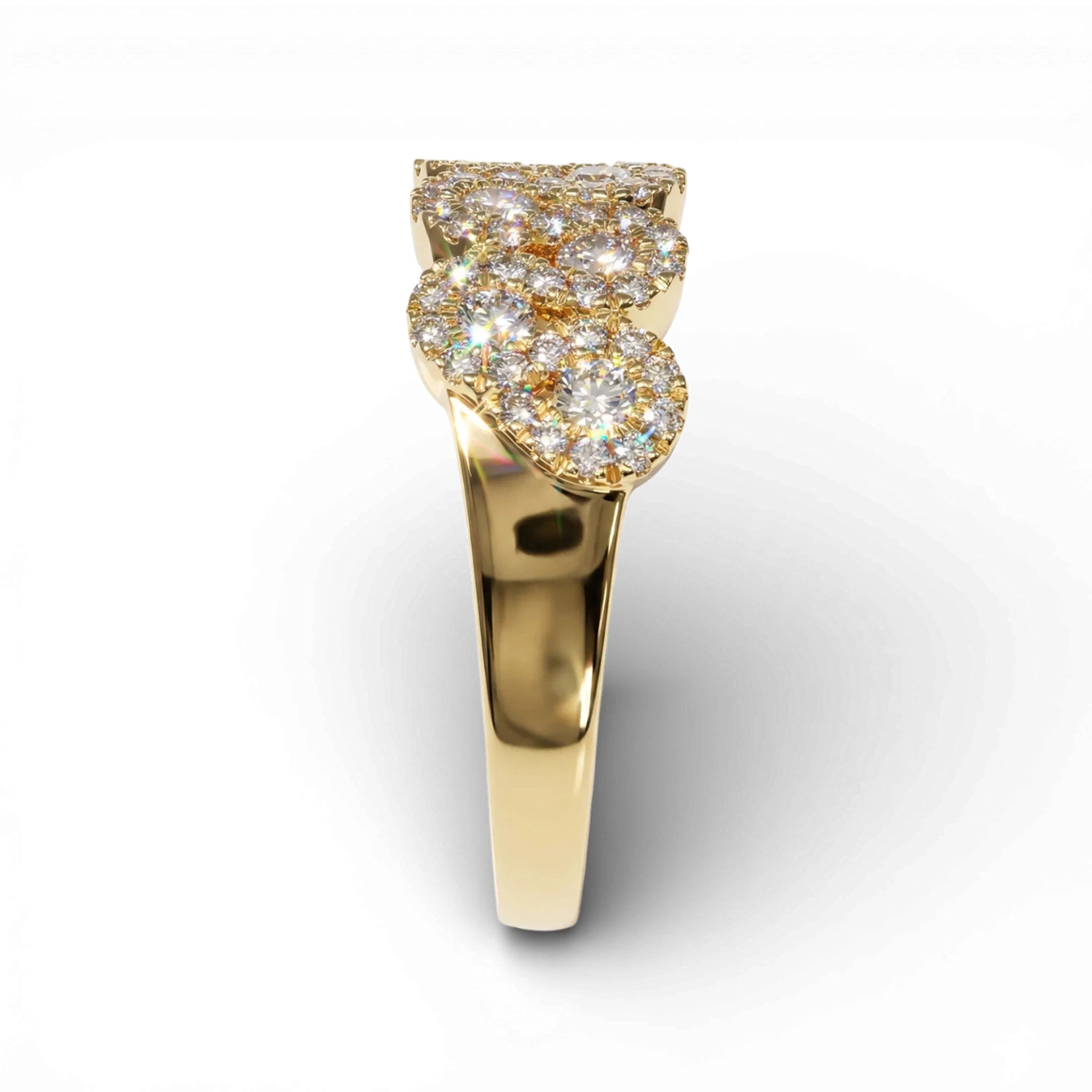 BeBling 14K Yellow Gold Interlocking Diamond Band