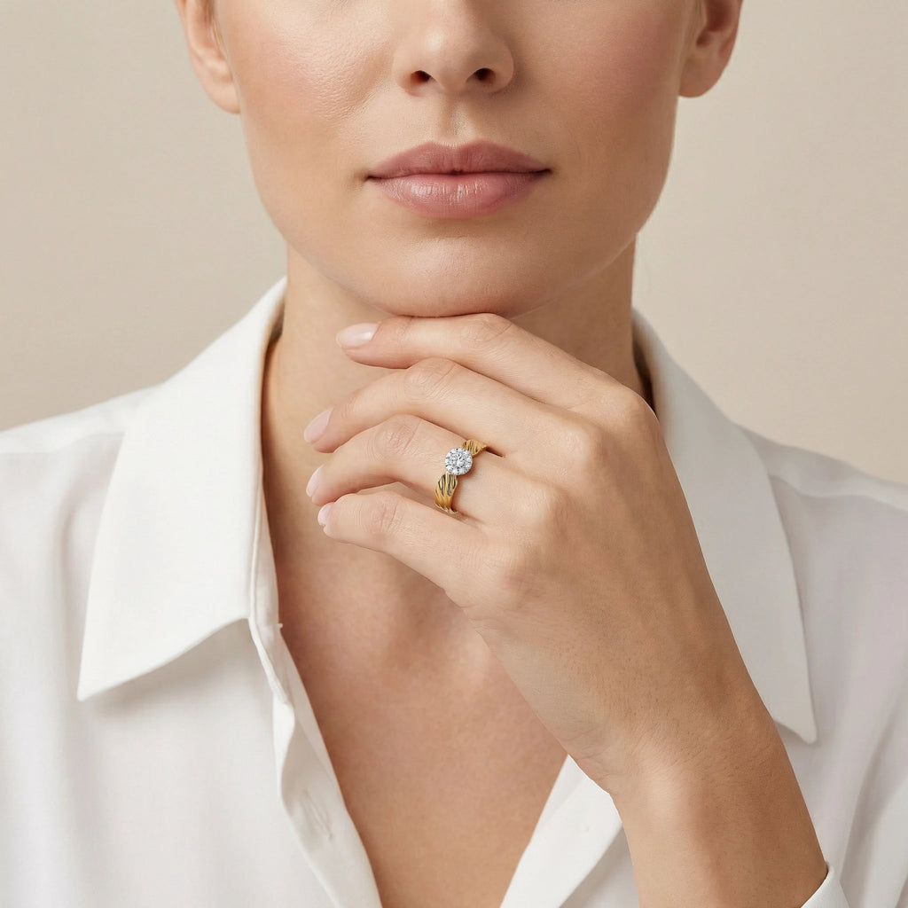 14K Yellow and White Gold Diamond Ring