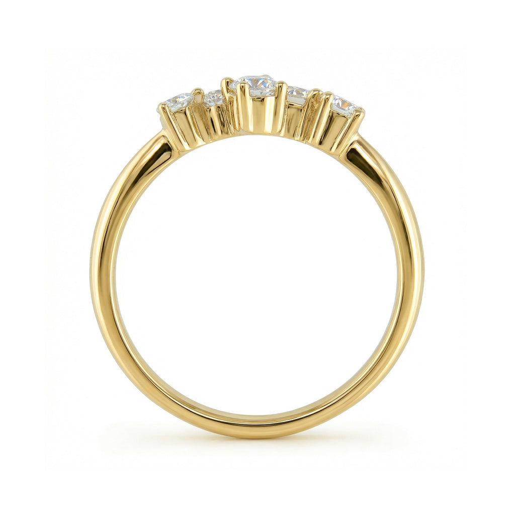 BeBling 14K Yellow Gold Diamond Cluster Ring - Side View