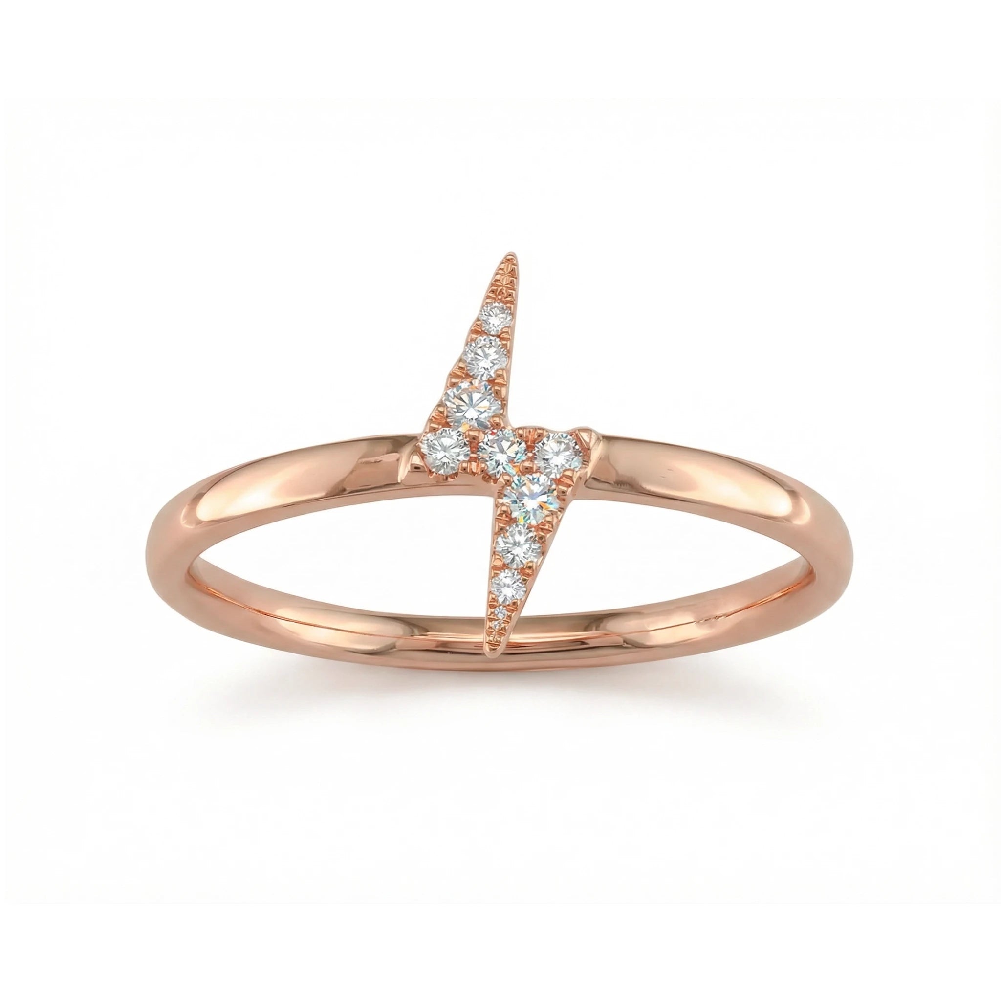 14K Yellow Gold Lightning Diamond Ring