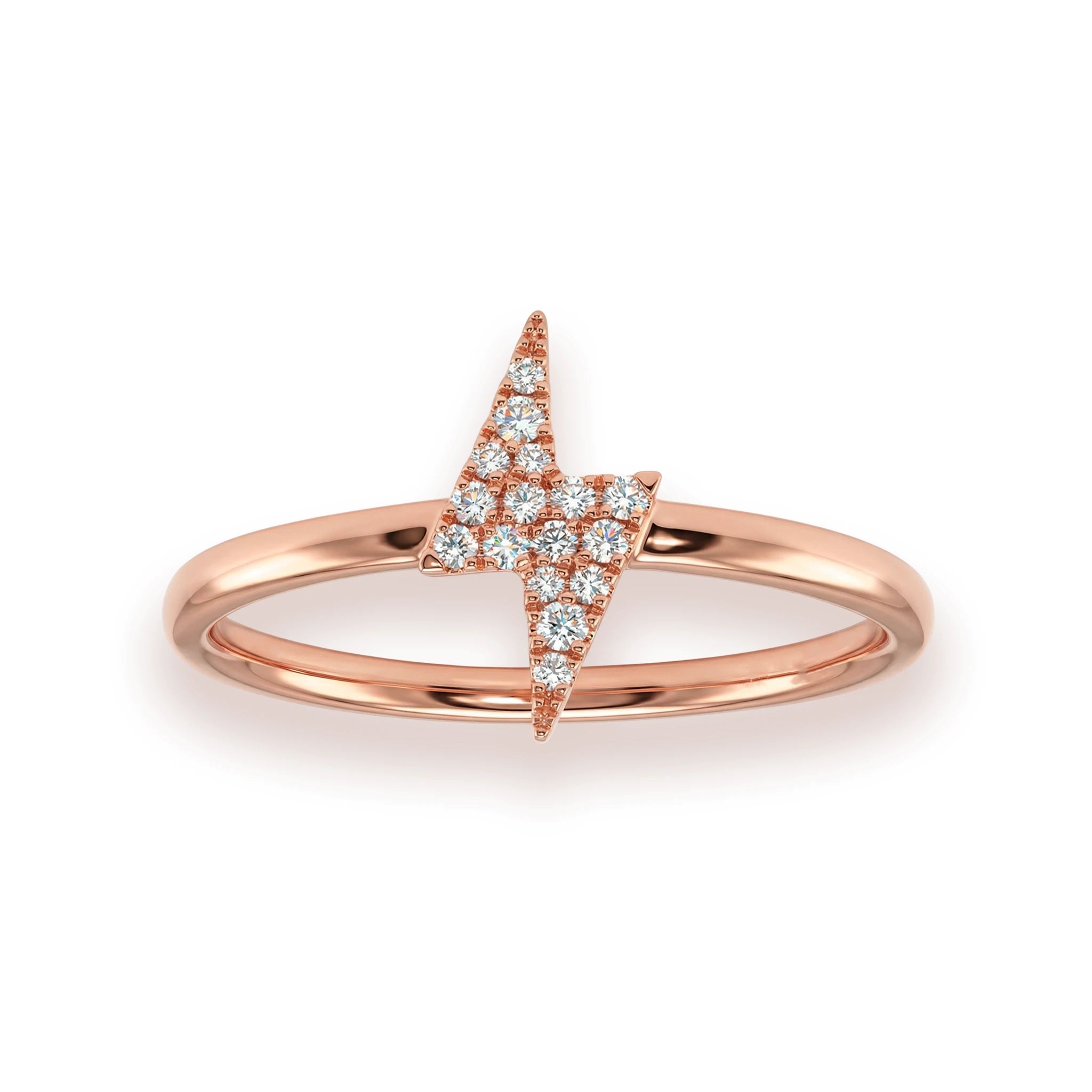 14K Yellow Gold Lightning Diamond Ring