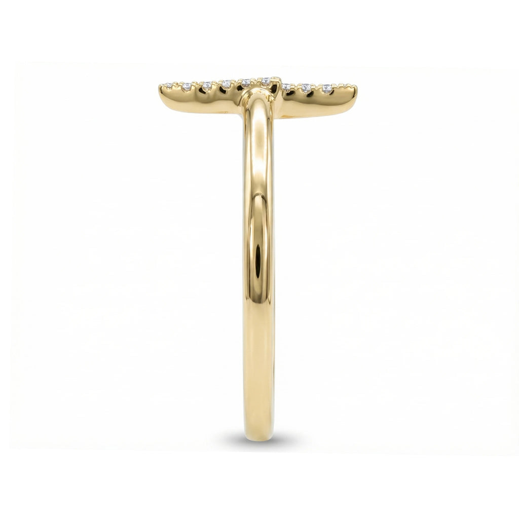 14K Yellow Gold Lightning Diamond Ring