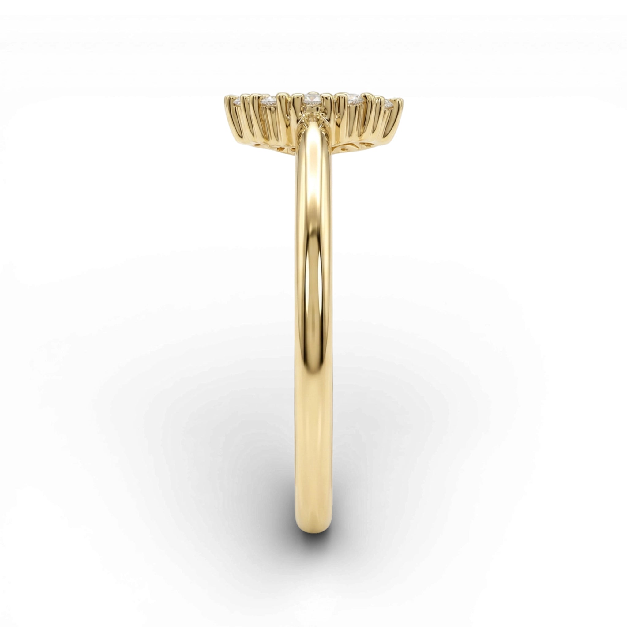 BeBling 14K Yellow Gold Diamond Circle Ring 10mm side view