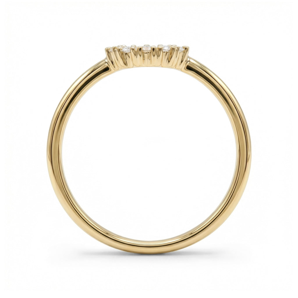 BeBling 14K Yellow Gold Diamond Circle Ring 10mm side view