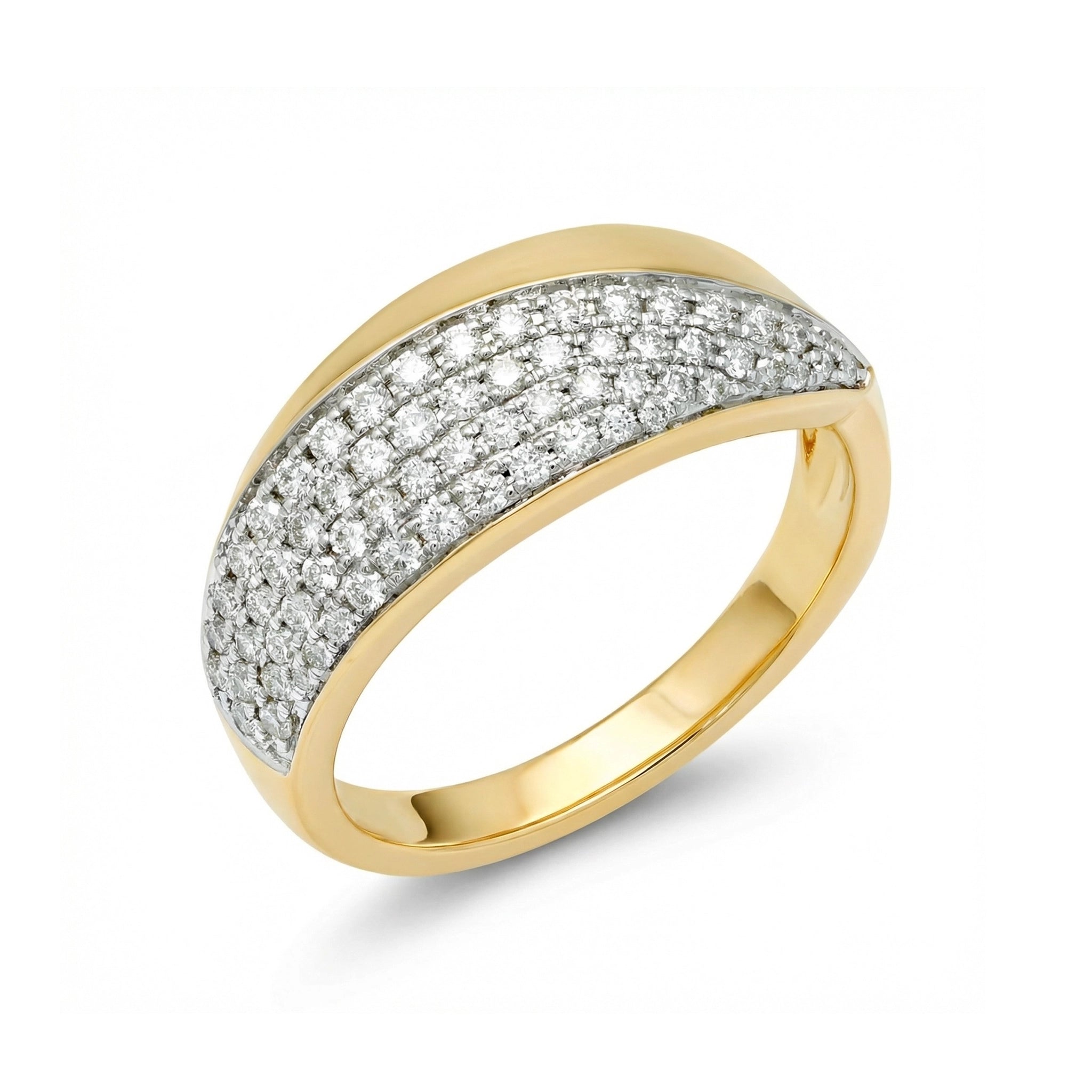 BeBling 14K Two-Tone Gold Diamond Bypass Ring 8mm top view