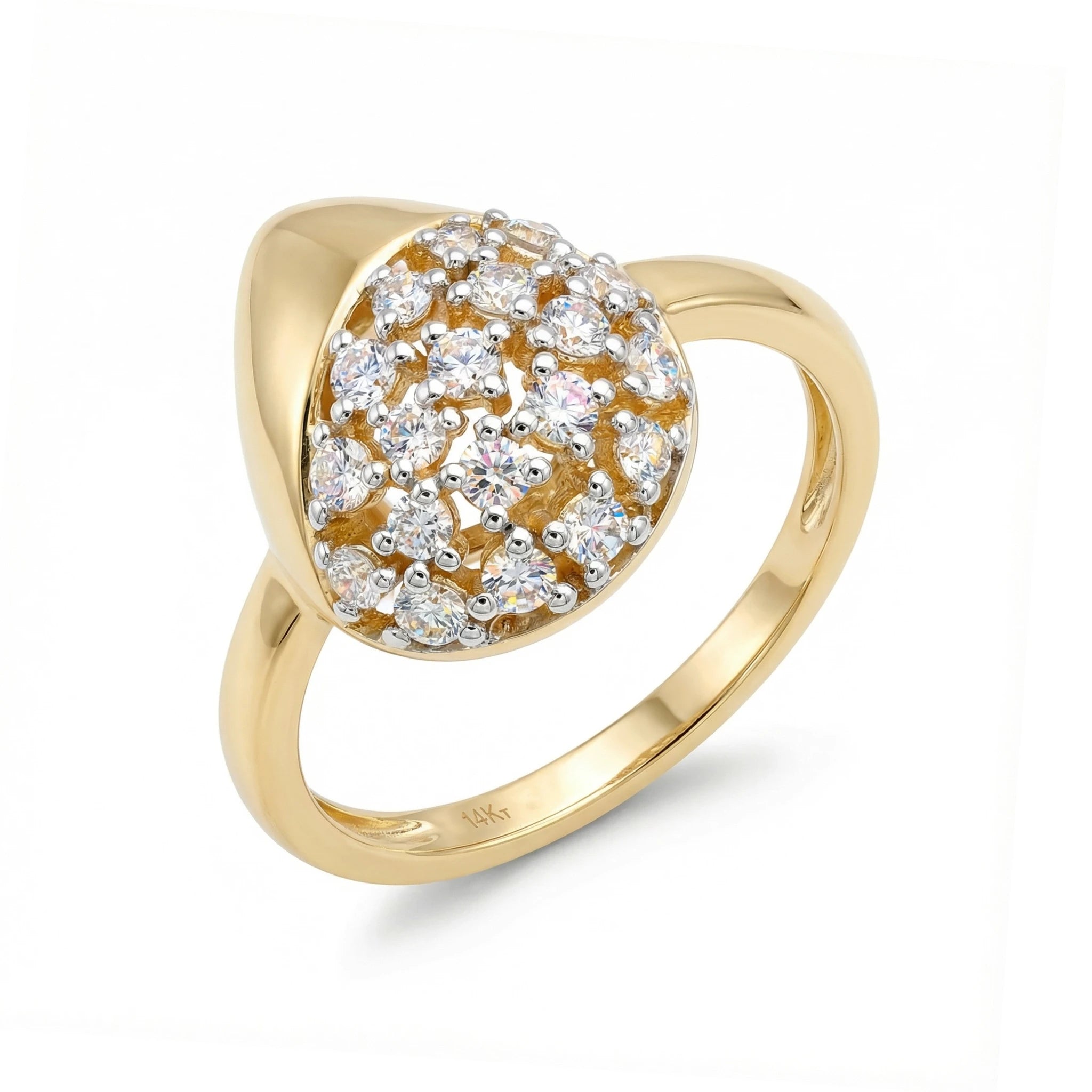14K Yellow and White Gold Pear-Shaped Diamond Ring